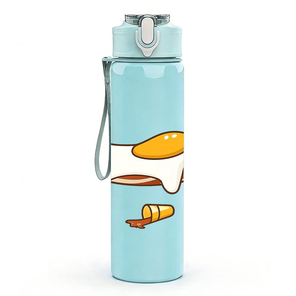 1PC Roasted Chicken Wing Art 750ml Color Plastic Sports Water Bottle Leakproof Flip Straw Lid Suitable for Sports Office Home Use