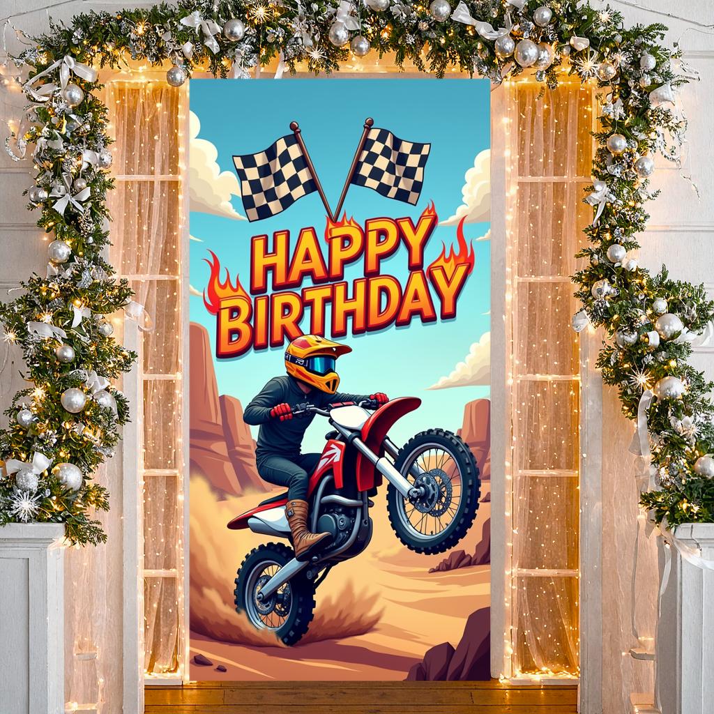 Geburtstagsparty Banner Motocross Thema Banner Extremsport Display Dirtbike Muster Geburtstag Feier Banner Für Foto