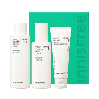 Forest For Men Fresh Skin Lotion 2-piece Set (Skin 180ml, Lotion 140ml, Free Cleansing Foam 50g)