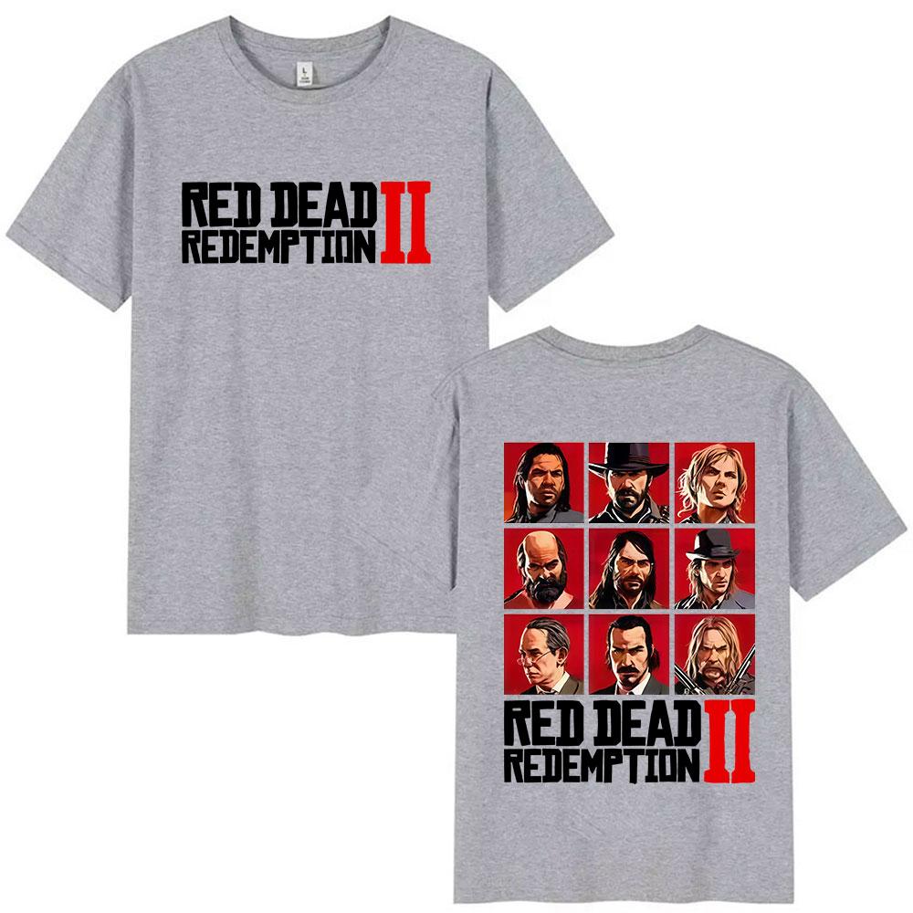 Classic Retro Red Dead Redemption 2 Game Player Graphic T Shirts Men Women Vintage Summer Oversized Cotton TShirt Streetwear