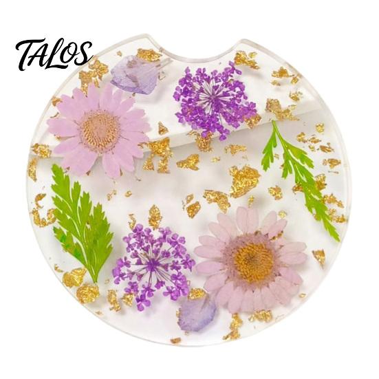 Talos Car Coaster, Durable Resin Flower Drink Mirror Polished Unique Coffee Cup Holder, for Interior Accessories