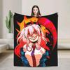Makima Chainsaw Man Anime Plush Blanket Soft Flannel Throw for Kids and Adults Couch Bed Cover Design Bedspread