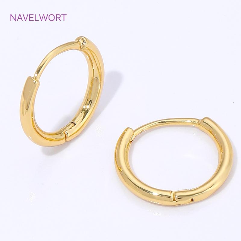 18K Gold Plated Brass Hoop Earring Huggie Earring,High Quality Round Earrings,Fashion Earring For Women Party Gifts