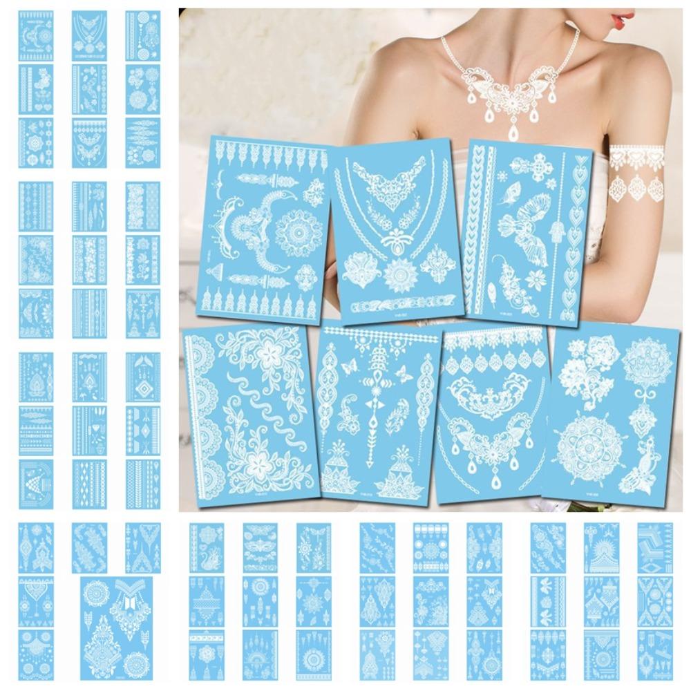 Lace Flower White Tattoo Stickers Long-lasting Butterfly Tattoo Stickers Women Men