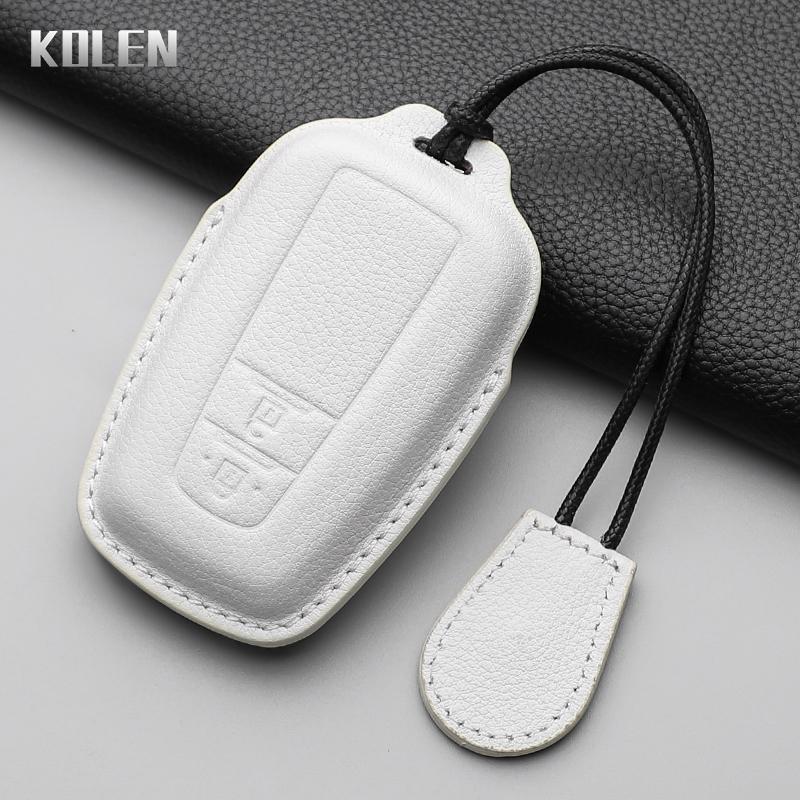 Genuine Leather Auto Smart Key Fob Cover Case Housing Fit For Toyota Prius Camry Corolla Chr C-Hr Rav4 Land Cruiser Prado 2 3 4 Button Auto