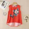 ZANZEA Women Casual Round Neck Floral Print Sleeveless Tank Tops