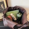 Women's Retro Korean Style Large Capacity PU Tote Bag for Versatile Use