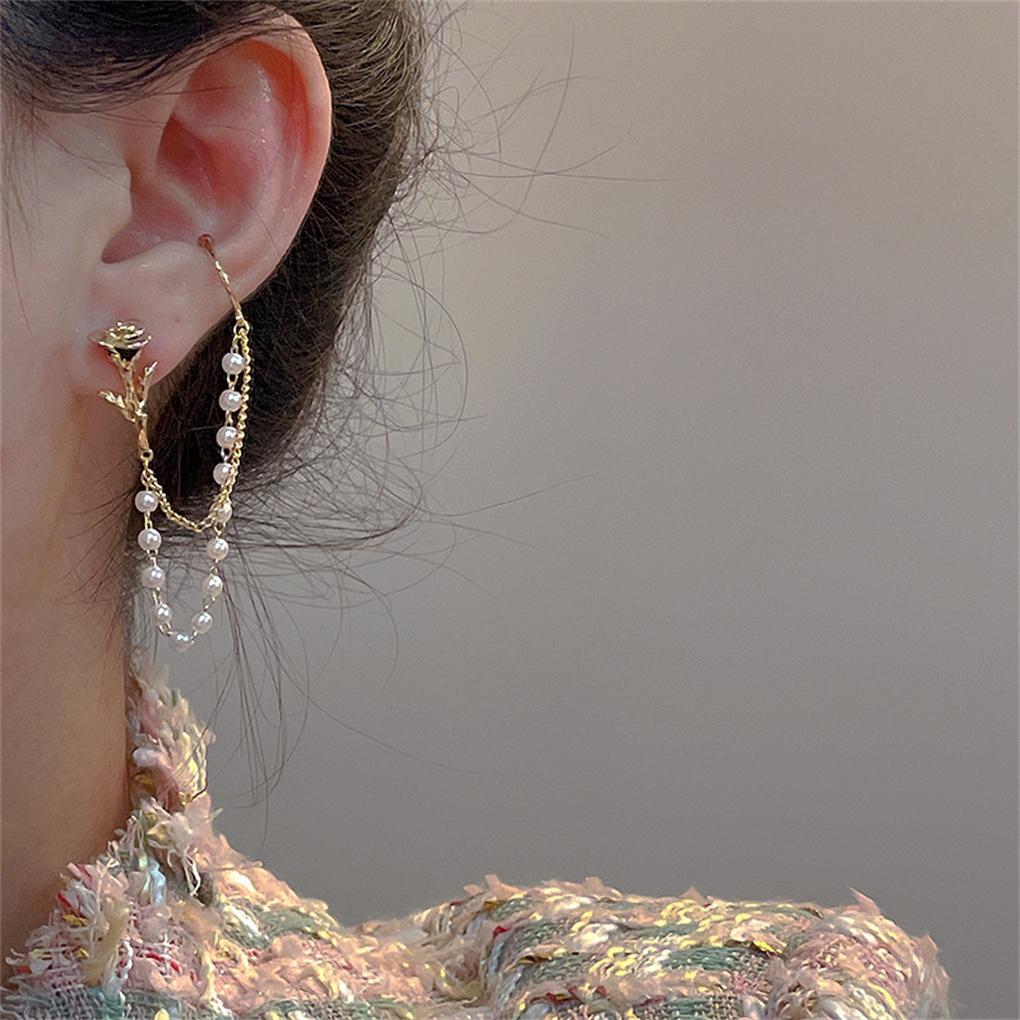 1 Pc Female Fashion Earring Pearl Ears Clip Earrings Girlfriends Wife Gifts Jewellery Accessory for Wedding Celebration