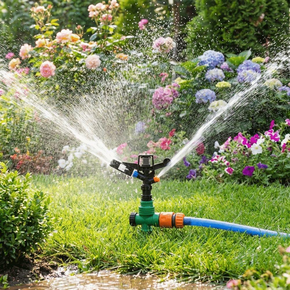 1/2 Inch Thread Water Spray Nozzle 360 Degree Rotating Sprinkler Head Impact Sprinkler  Lawn Yard