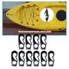 10pcs Black Heavy Duty Reusable Nylon Bungee Hooks with Shock Cord Elastic Boat Marine Rope Hooks for Camping Cargo Truck 7