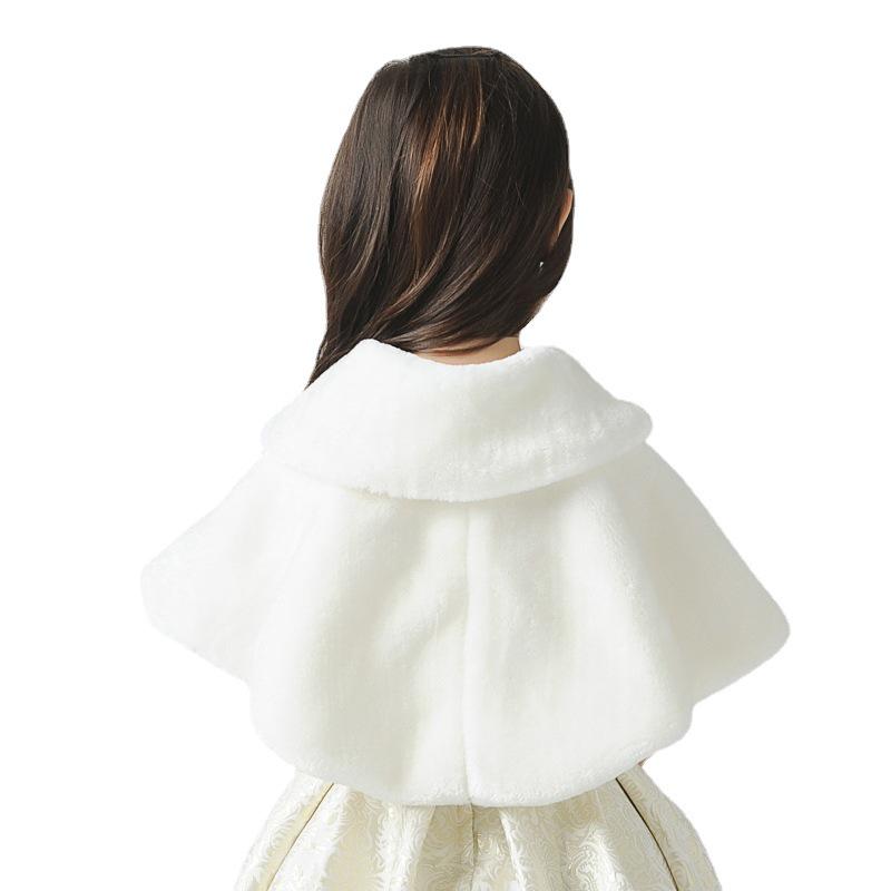 Children's Wool Cape Shawl Cloak - Autumn/Winter Outerwear for Girls