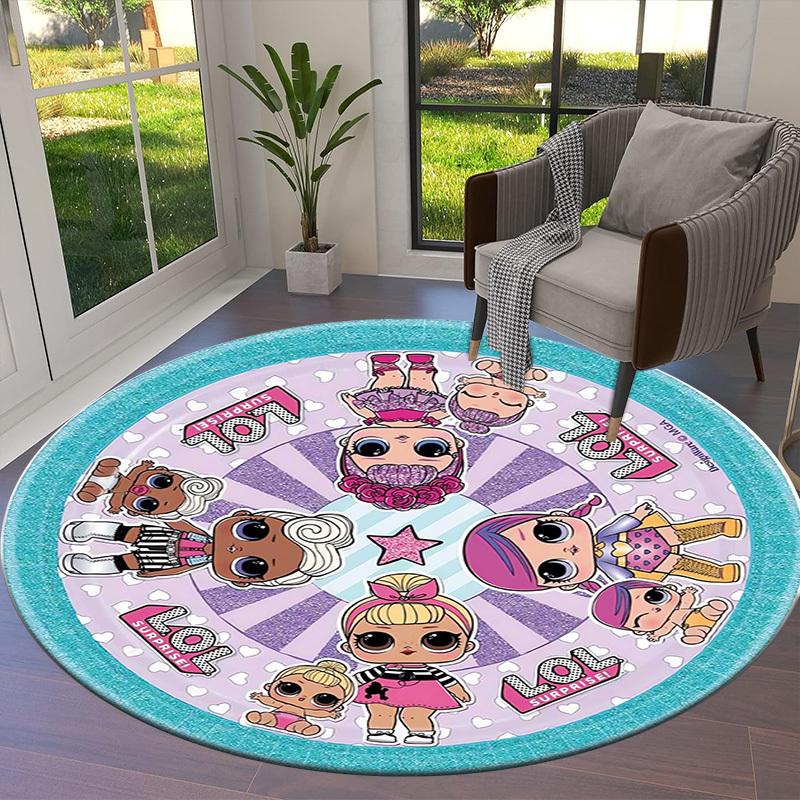 1pc LOL Surprise Dolls Wheel Round carpet, Made of Polyester,Perfect for Decorating Office Chairs, Living Rooms