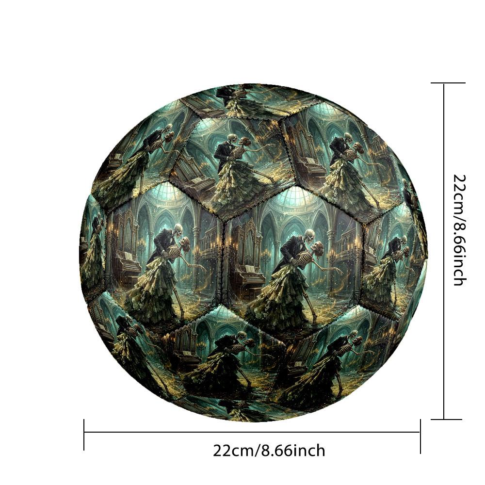 1pc Elegant Skeleton Waltz Theme Soccer Ball Football, Size 5, Lightweight PVC, Durable Outdoor Training Soccer Ball, Gift m61443