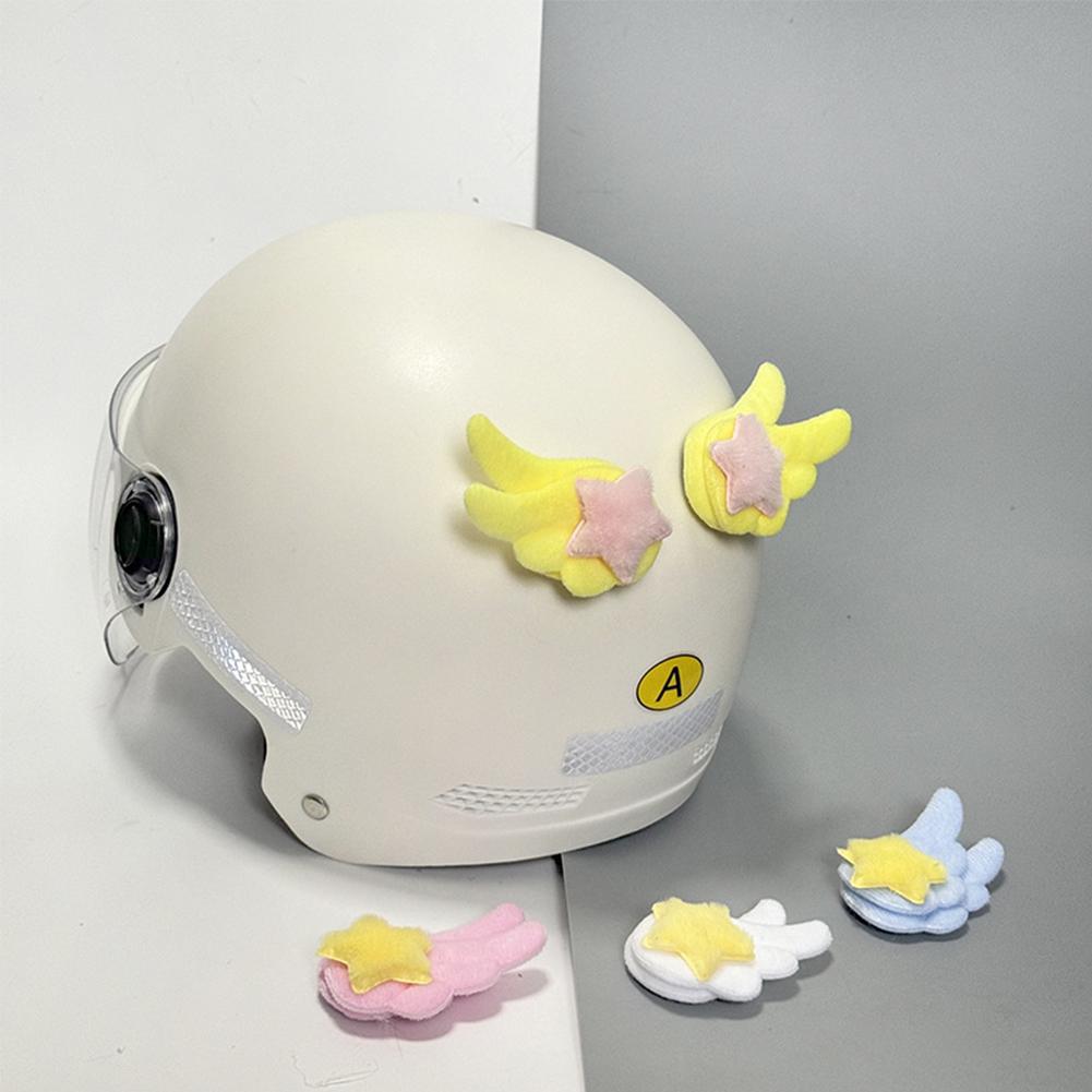 

2 шт. украшения для шлема мотоцикла мягкие плюшевые угловые крылья со звездами наклейка декор для шлема для мотоцикла велосипеда головные уборы аксессуары розовый