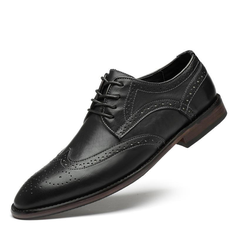 

Мужские формальные туфли из натуральной кожи, универсальные оксфорды для улицы, мужская обувь для свадьбы, вечеринки, офиса, бизнеса, мужские удобные туфли на плоской подошве 48 чёрный