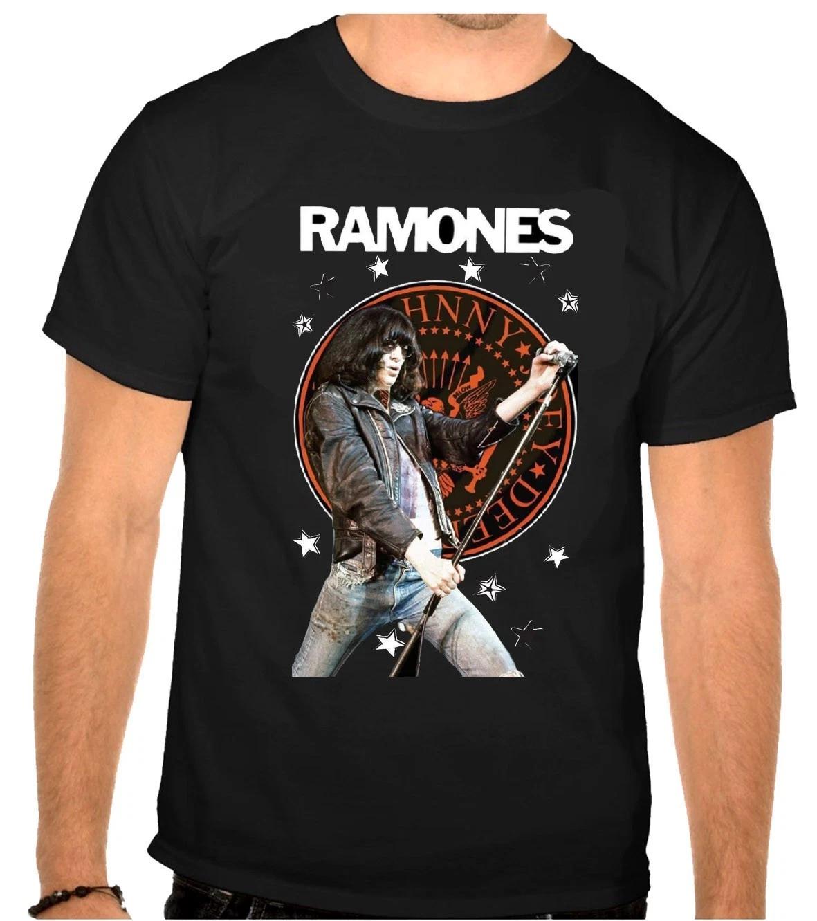 

Черная футболка с логотипом рок-группы Ramones -1232- 4XL