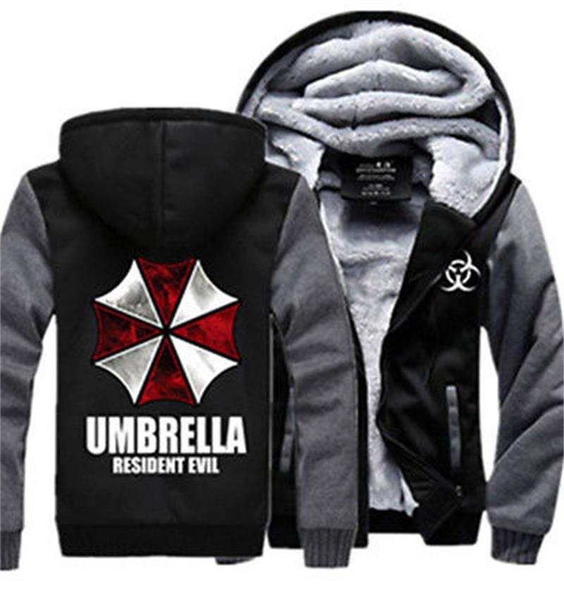 Resident Hot Evil Biohazard Umbrella Thicken Jacket Sweater Winter Coat Hoodies