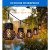 Solar LED Outdoor Flame Effect Hanging Lantern Out Waterproof Garden Decoration Lamp Solar Fairy Light For Patio Garden Yard