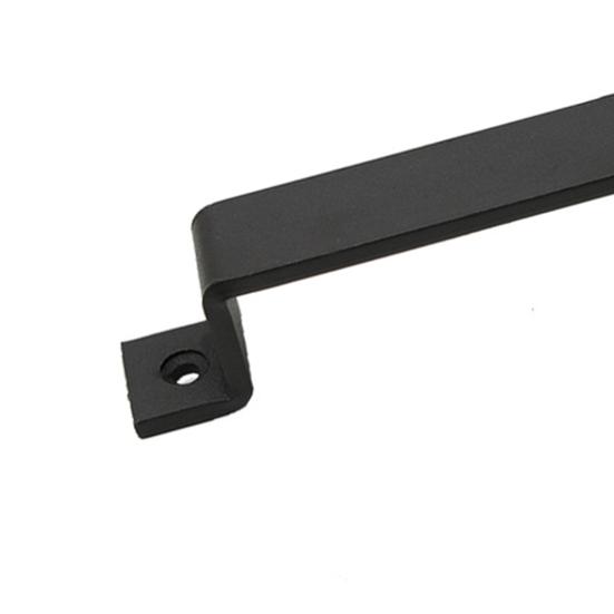 Χερούλι Συρόμενης Πόρτας Διπλών Τρυπών με Βίδες Ισχυρή Φορτίο Αντοχής Μαύρο Ματ Μεταλλικό Υλικό Βαρέως Τύπου Ξύλινη Πόρτα Πύλης Πόμολο Έλξης Σπίτι