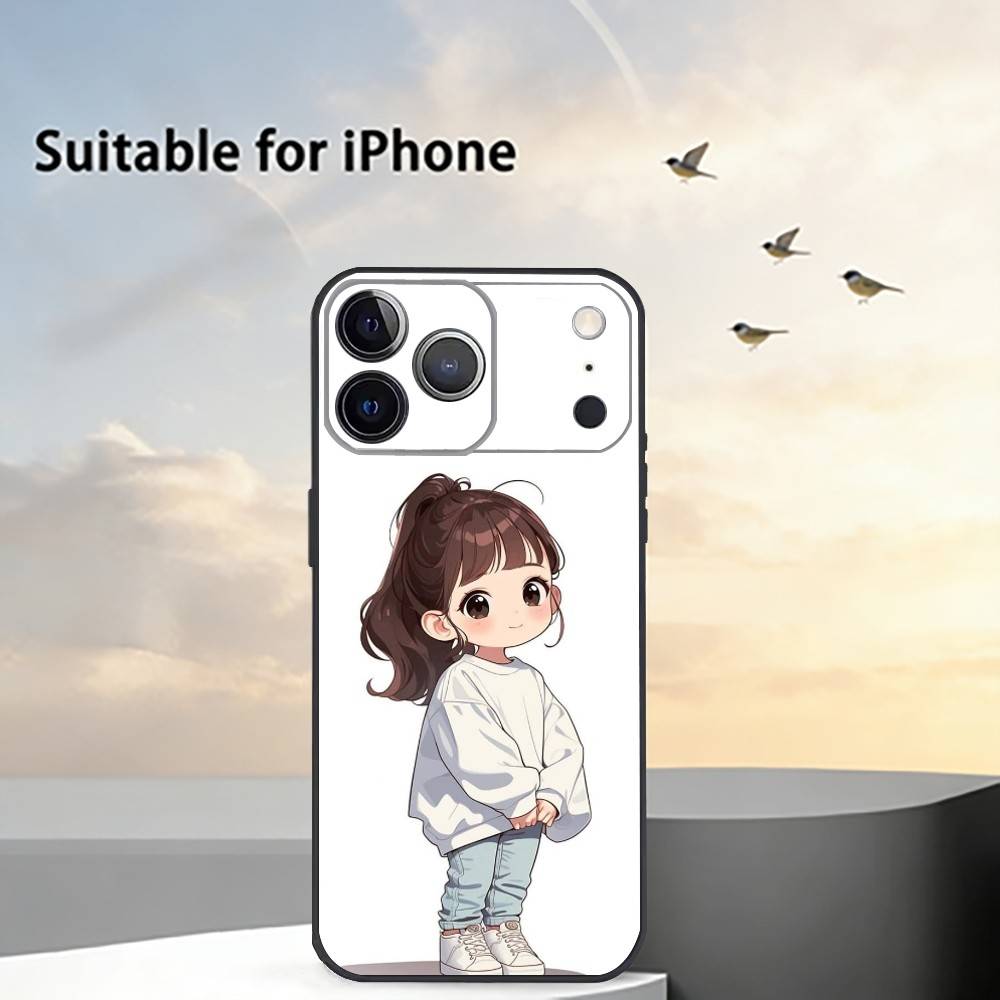 Cute Angry L-Little Girl Phone Case For iPhone 17, 16,15,14,13,12,11 Plus,Pro Max, Others Soft Black Cover