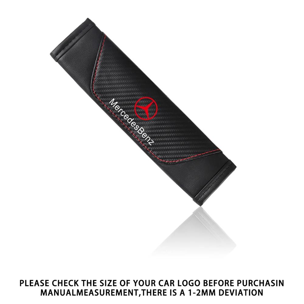 GLC GLB 2pcs Seat Belt Covers Car Safety belt cover For Adults Youth Kids Carbon Fiber PU For Benz AMG W202 Auto Accessories In