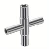 Chave de cruz de prata 4 em 1, chave de torneira, ferramenta de aperto de torneira, ferramenta de chave de banheiro manual, ferramentas de ferragens domésticas
