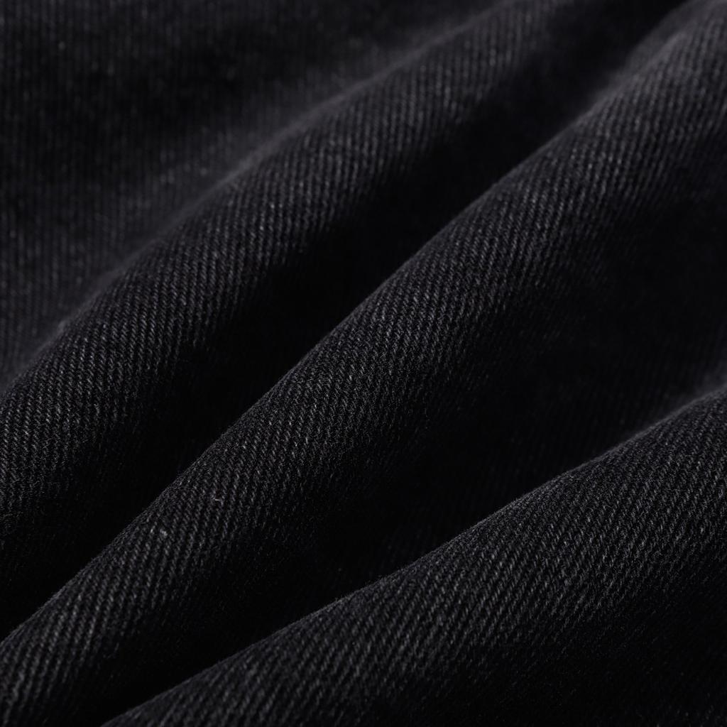 CHROME HEARTS Herren Schwarze Denim Shorts mit Weißen Kreuz-Aufnähern Baggy Streetwear Jorts