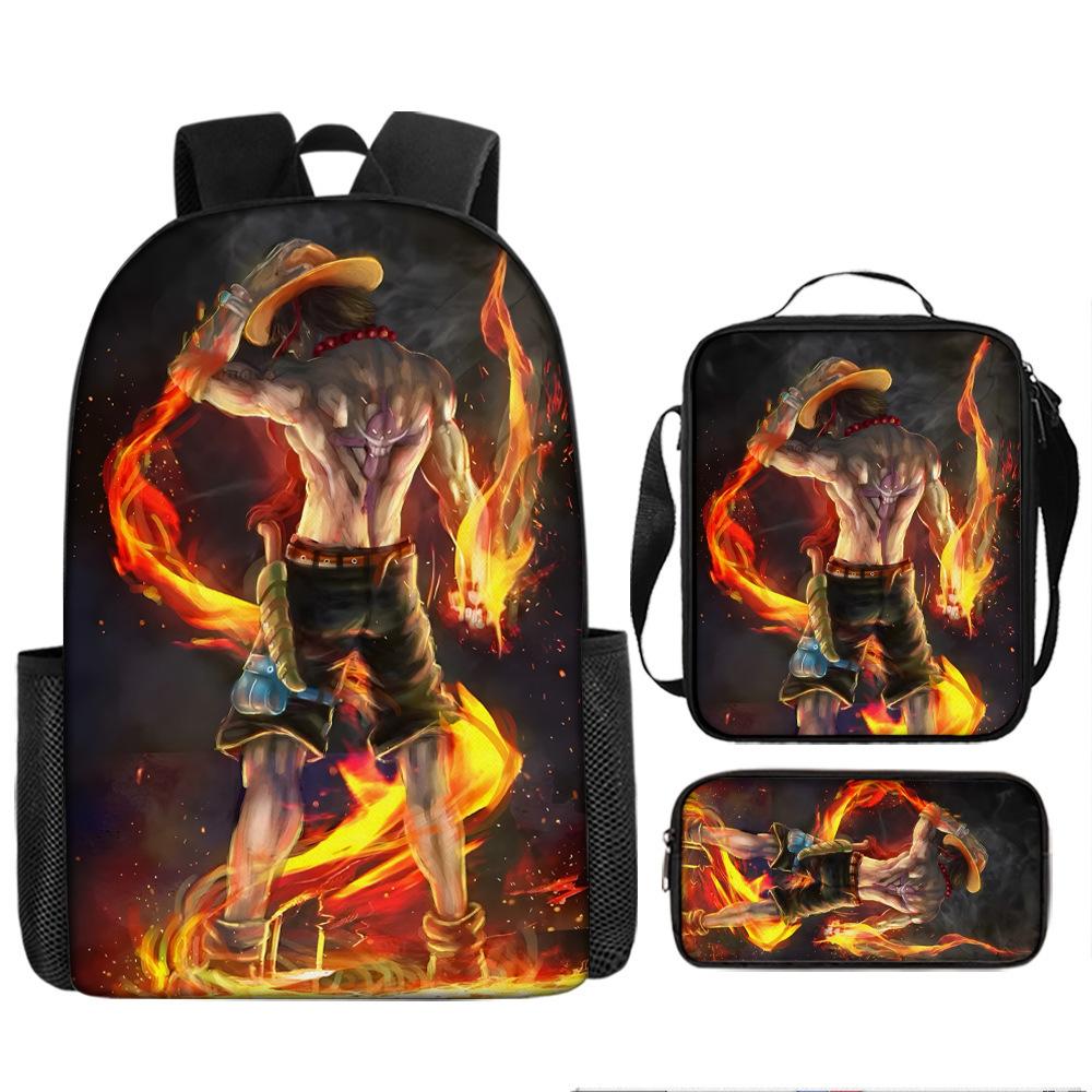One Piece Luffy One Piece Schultasche Sauron Rucksack Schüler Nautischer König Rucksack Umhängetasche Federmäppchen Set