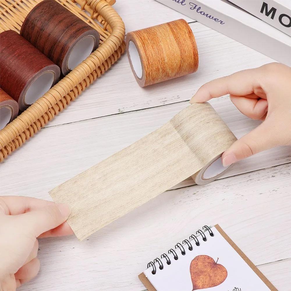 5M/Roll Self-adhesive Floor Repair Sticker Waterproof Wood Grain Door Decals Realistic Skirting Line Home Decoration