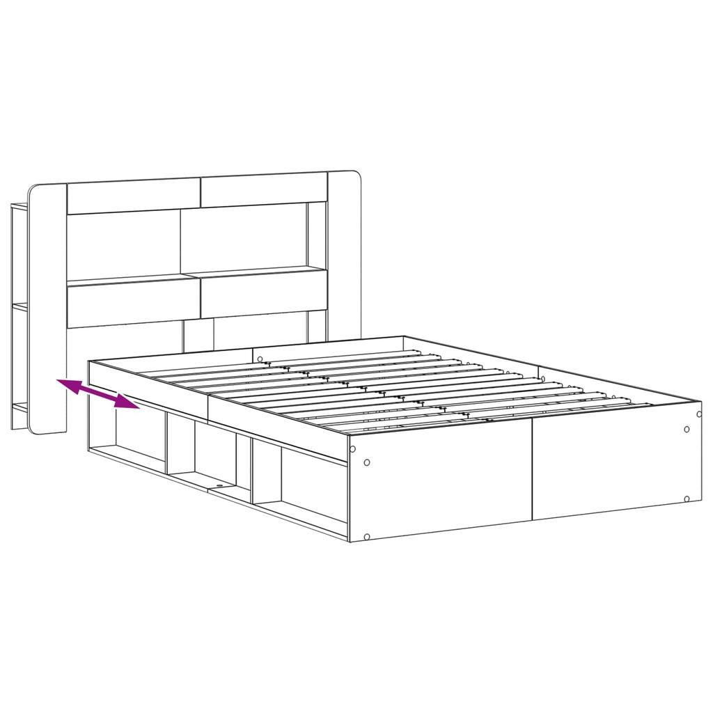 Bed Frame with Storage Space Artisan Oak 135 x 190 cm