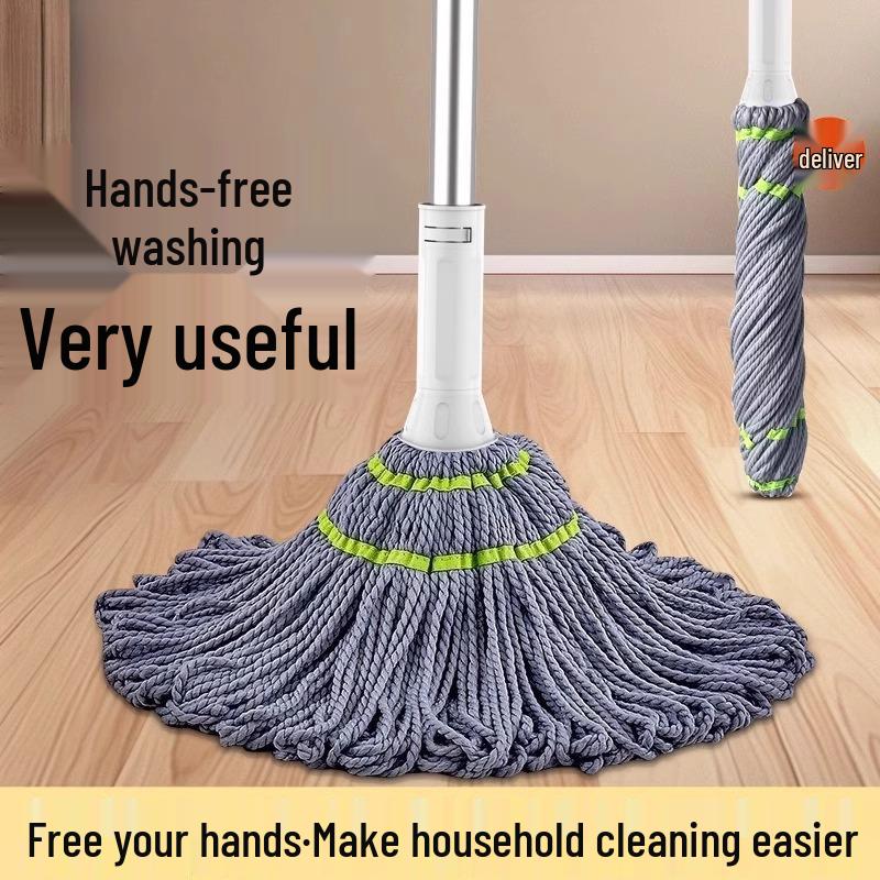 Hands-Free Self-Wringing Rotary Mop & Bucket Set – Absorbent Microfiber, No-Wash Required