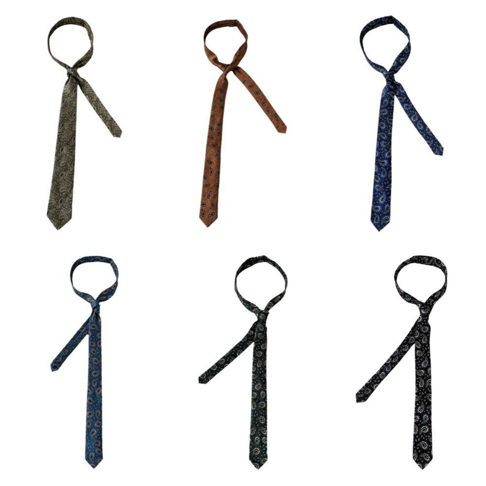 Casual Long Cashew Print Tie Soft Belt Narrow Tie Adjustable Hand Tied Men Necktie Unisex