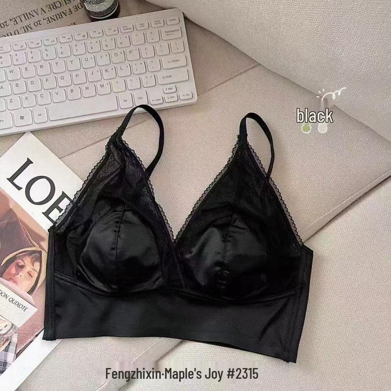 

Весна/Лето Бесшовное Кружевное Сатиновое Цельное Утягивающее Белье для Большой Груди с Ультратонкими Чашками и Красивым Дизайном Спины для Женщин. XL (130-145 jin) чёрный