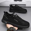 Herrenschuhe mit einem Riemen Herbst atmungsaktive Pilot Freizeitschuhe Herren Sport Flache Schuhe rutschfest wasserdicht kleine weiße Lederschuhe