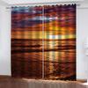 HUANZHUANG Curtains for Windows Living Room 3D Beautiful Landscape Scenery Blackout Curtains for Bedroom 2 Panels Boys Girls