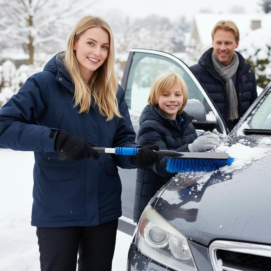 Snow Brush For Car Extendable Winter Vehicle Cleaning Tool Auto Snow Remover Brush For Drivers Adventure Seekers Travelers