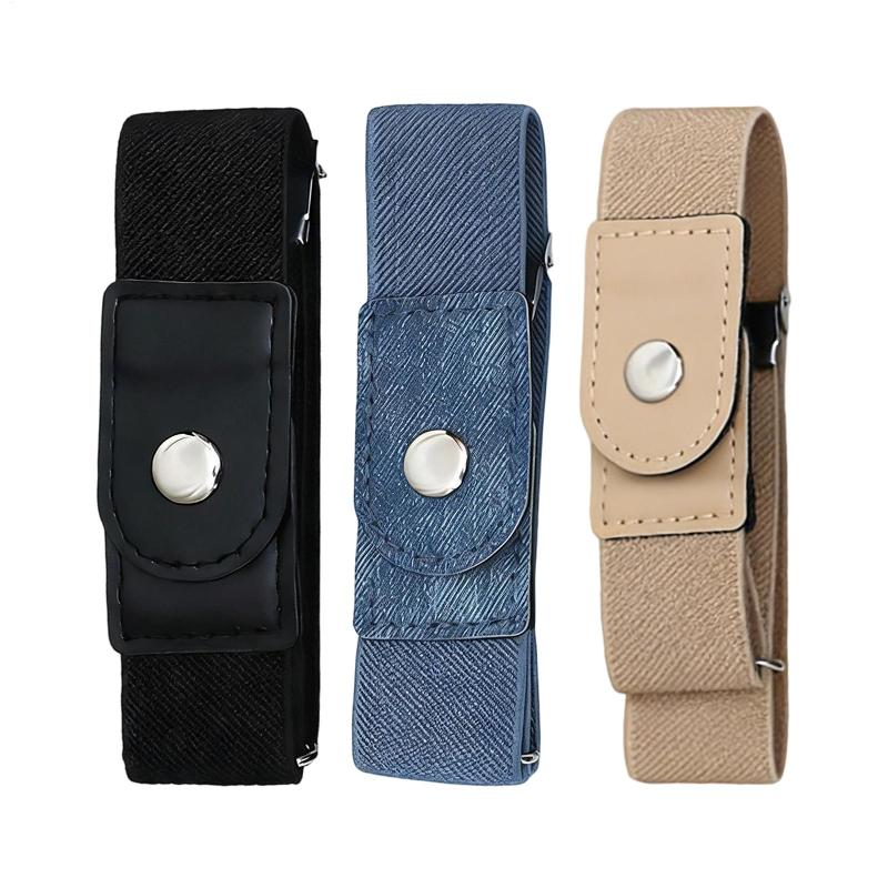 Adjustable Elastic No Buckle Belt Buckle Free Comfortable Stretch Waistband Invisible for Jeans Dresses Work and Casual Wear