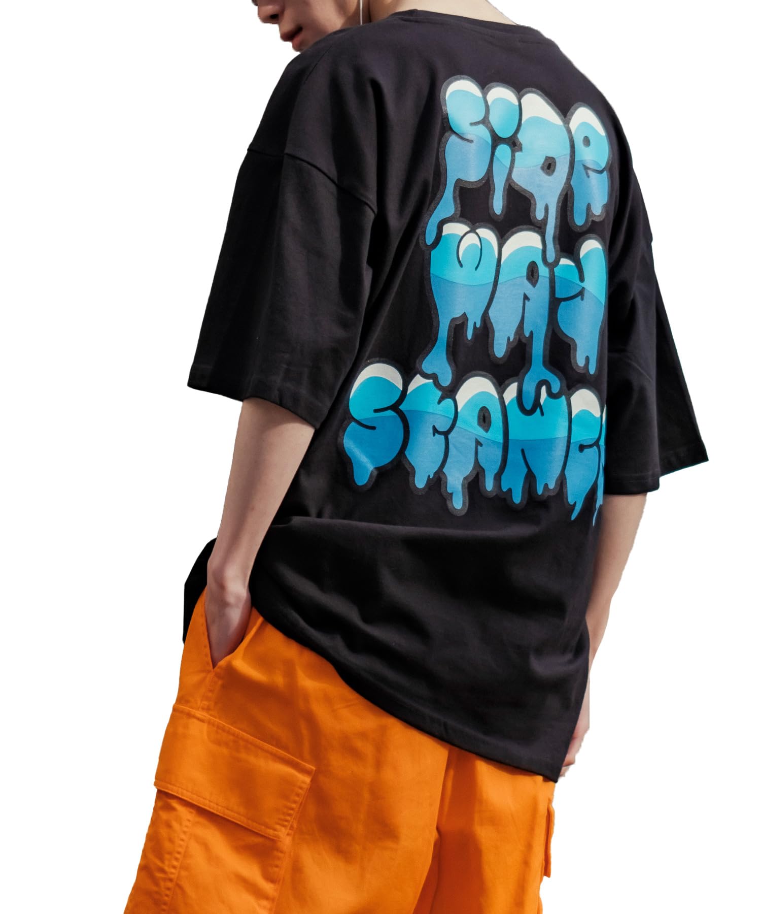 

[IMPROVES] [SIDEWAYSTANCE] Short Sleeve Drip Logo Print T-Shirt