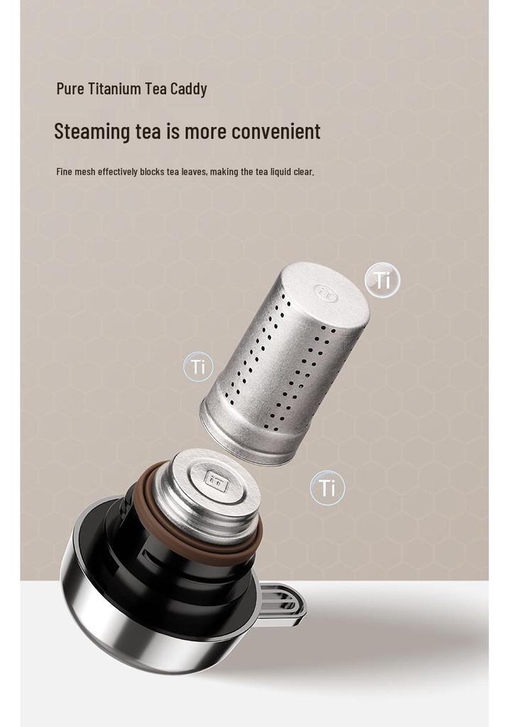 2025 Pure Titanium Stewing Teapot: Portable, Insulated, Tea-Water Separator for Brewing Old White Tea and Pu'er.
