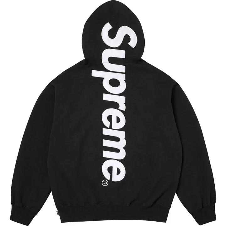 Supreme Satin Applique Hooded Sweatshirt Black