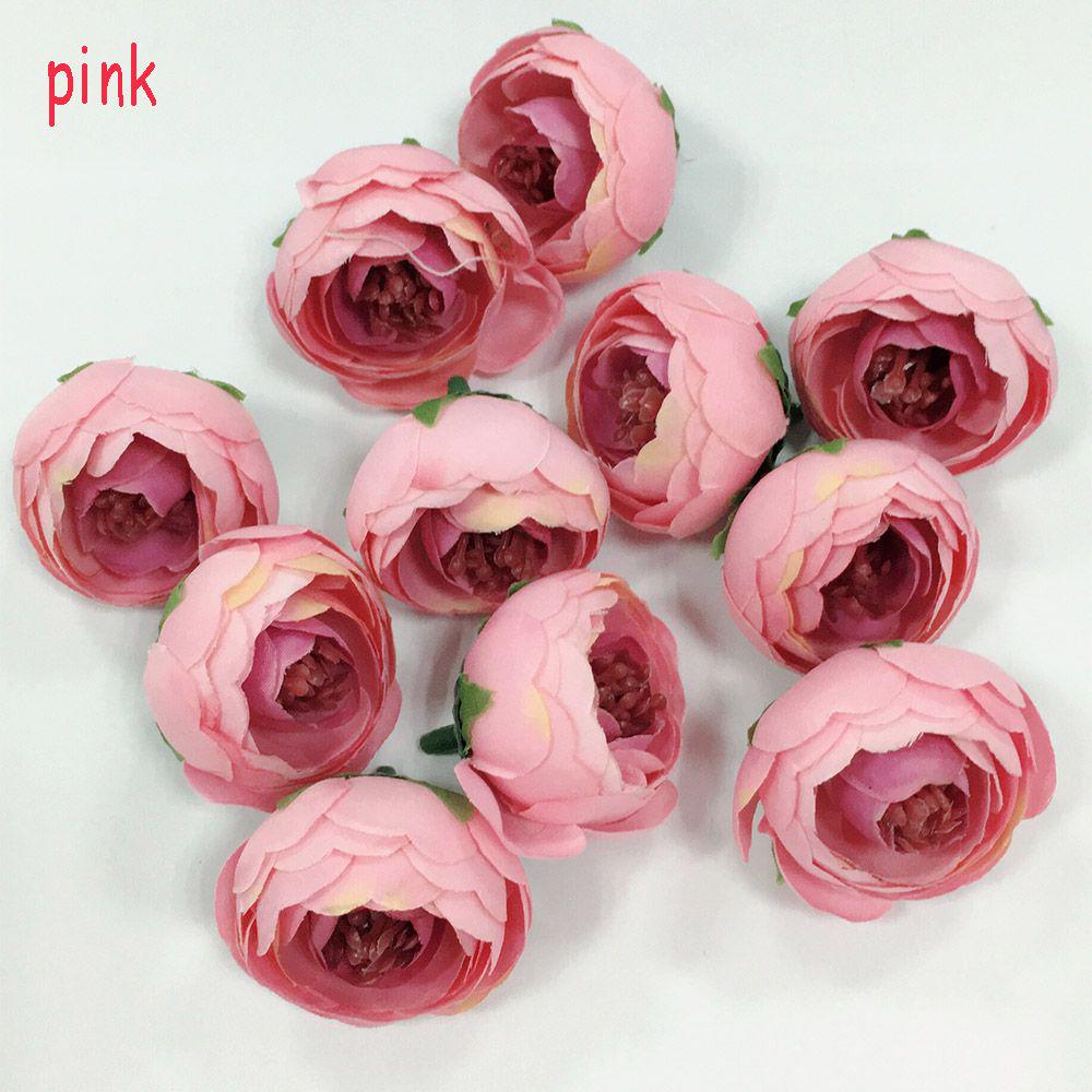 Buy 4cm 10PCS Accessories Candy Box Colorful Rose Flower Head Silk ...
