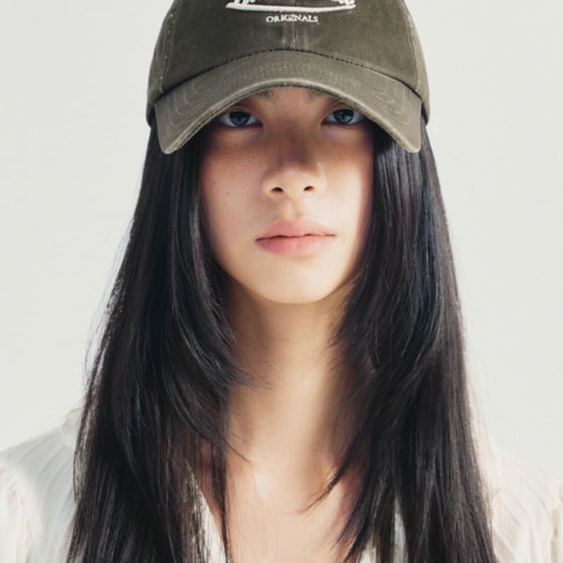 NICK&NICOLE NICOLE ORIGINALS LOGO BALL cap_VINTAGE KHAKI