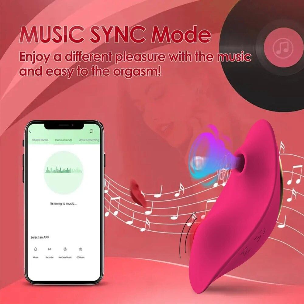APP Bluetooth Sucking Vibrator Female Wearable Clit Sucker Clitoris Stimulator 2 In 1 Adult Goods Sex Toy for Women 's Panties