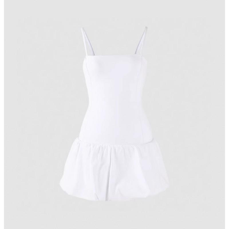

Thin Shoulder Straps Sleeveless Spliced Bud Dress Women s Light Breathable Golf Tennis Anti-exposure M белый