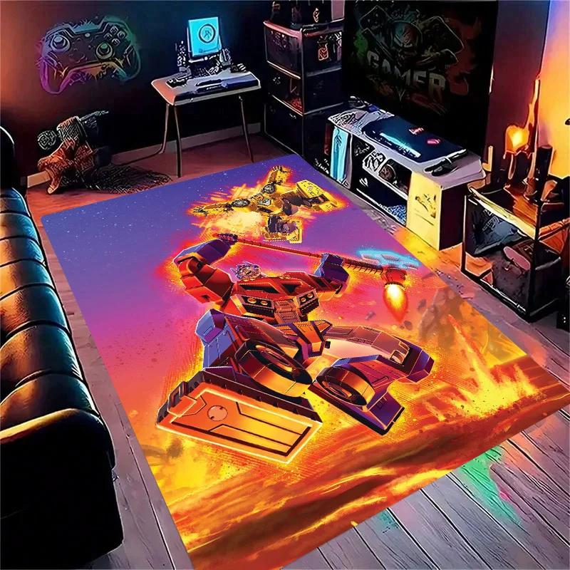 High-quality Cartoon T-Transformers Autobots 3D Bathroom Anti-Slip Mat Rugs for Home Kitchen Floor Decor Carpet