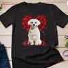 Cute Love Maltese Dog Valentine Pet Lover T Shirt Vintage Homme Soft Top For Everyday Wear Unisex Comfortable