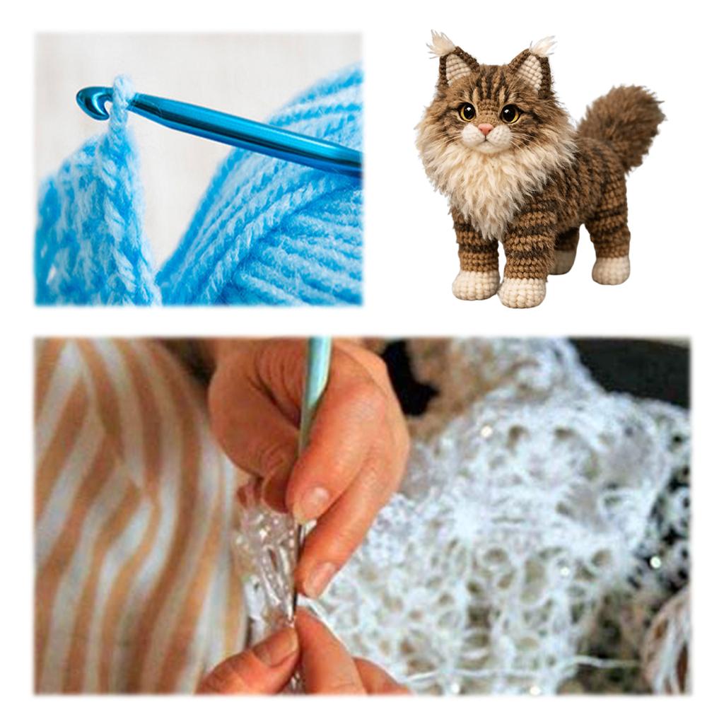 Tabby Cat DIY Crochet Kit for Beginners Adults Birthday Gifts Easy Arts and Crafts Knitting Kit W/ Step-by-Step Tutorials