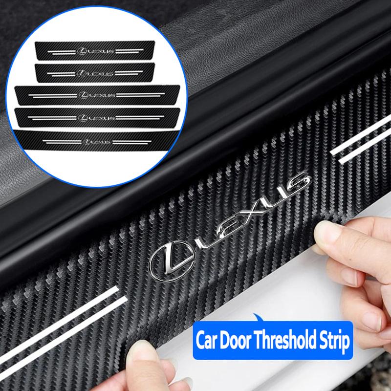 Car Door Carbon Fiber Sill Protector Sticker For Lexus IS250 NX300h ES300h 350 GS350 LX600h SC430 LS430 Ct200h GX470 UX250h NX AEH1