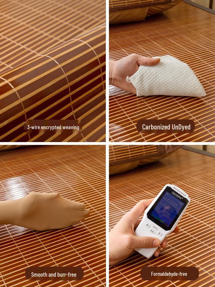 2024 Summer Hard Bamboo Cooling Mat: Foldable, Double-Sided for Dorms and Bedrooms