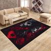 New product Skull with hat roses red Carpet for Living Room Bedroom Bedside Floor Mat Cloakroom Children Playing Mat Area Rug